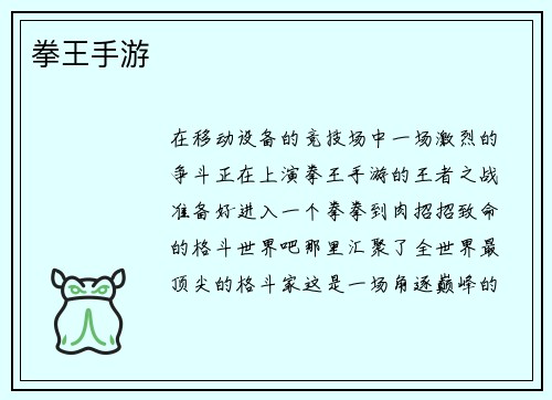 拳王手游